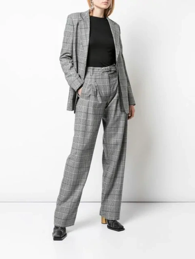 Shop Proenza Schouler High-rise Check Trousers - Grey