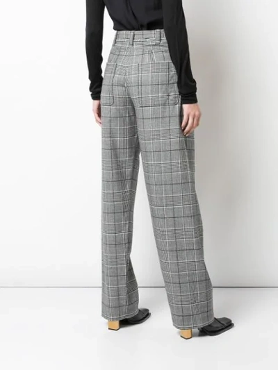 Shop Proenza Schouler High-rise Check Trousers - Grey
