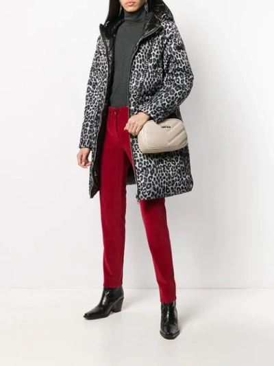 Michael Michael Kors Animal Print Reversible Down Jacket In Black