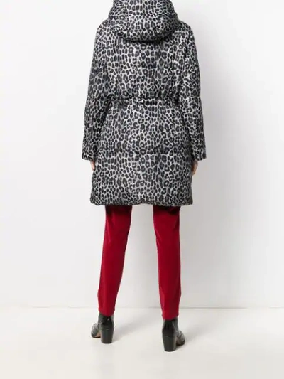 Michael Michael Kors Animal Print Reversible Down Jacket In Black