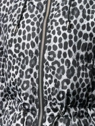 Michael Michael Kors Animal Print Reversible Down Jacket In Black