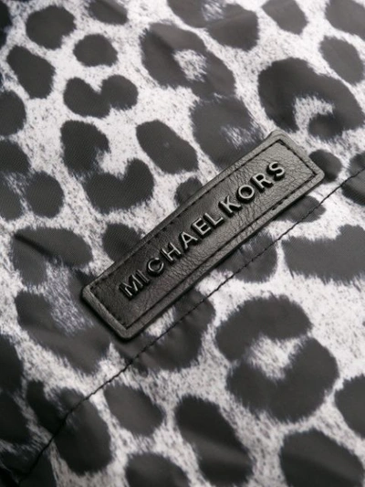 Michael Michael Kors Animal Print Reversible Down Jacket In Black