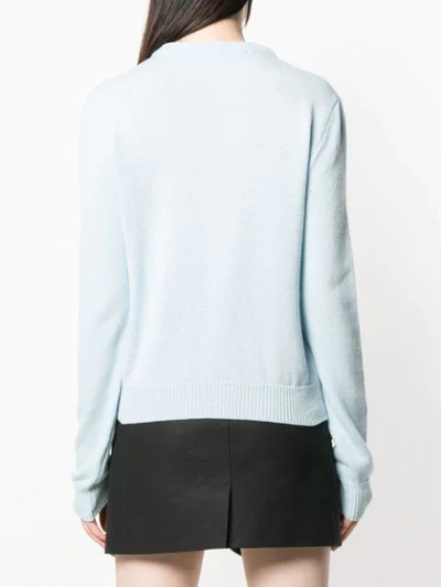 Shop Chiara Ferragni Flirting Embroidered Sweater In Blue
