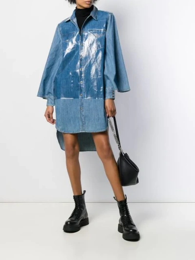 Shop Diesel Oversized Denim Shirt Dress In Blue