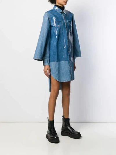 Shop Diesel Oversized Denim Shirt Dress In Blue