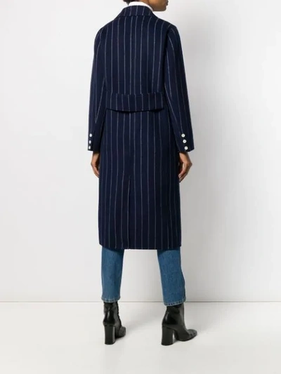 Shop Sandro Striped Double In Navy