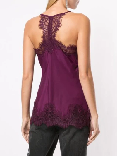 Shop Gold Hawk Lace Detail Top In Purple
