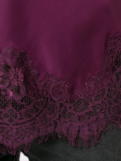 Shop Gold Hawk Lace Detail Top In Purple