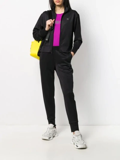 Shop Calvin Klein Zip Front Track Jacket In Black