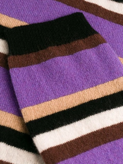 Shop Ganni Cashmere Striped Jumper In Purple