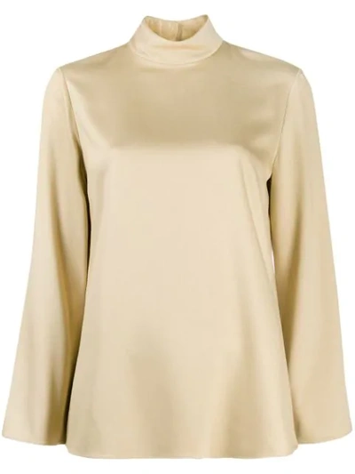 Shop Theory High Standing Collar Top In Neutrals