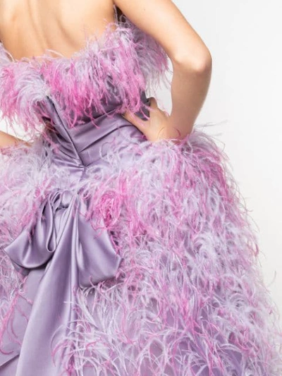 Shop Marchesa Strapless Ballgown In Purple