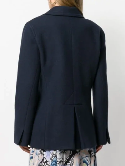 Shop Chloé Tailored Pea Coat In Blue