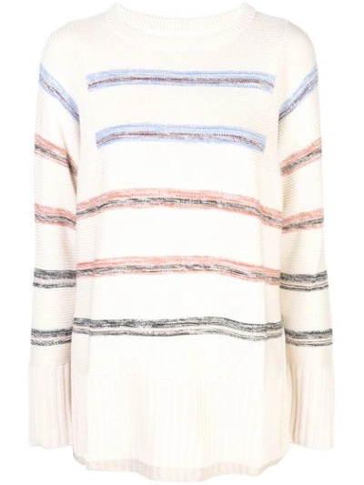 Shop Apiece Apart Striped Knitted Jumper In White