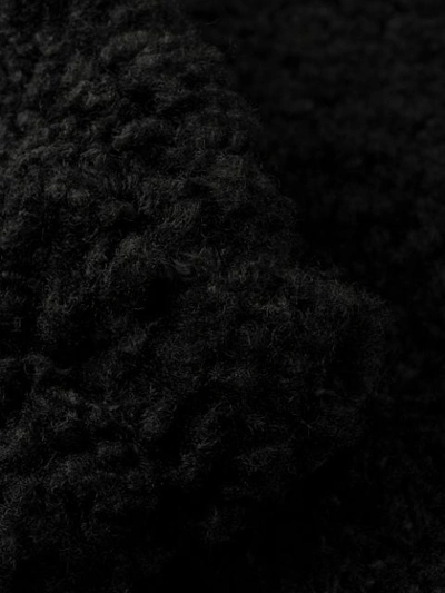 Shop Diesel Double Breasted Midi Coat In Black