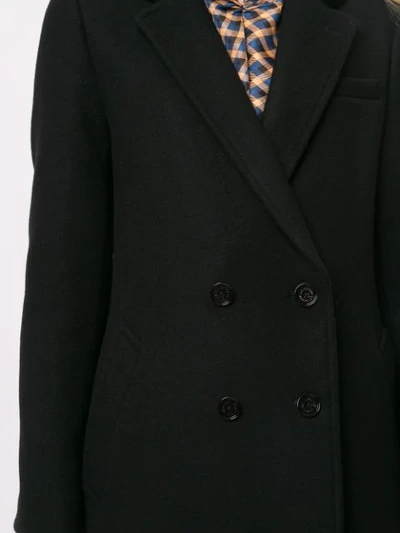 Shop Loveless Double Breasted Fitted Coat In Black