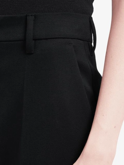 Shop Prada Sateen Tailored Cropped Trousers In Black