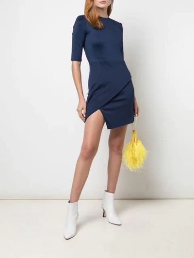 Shop Alice And Olivia Nova Asymmetric-skirt Dress In Blue