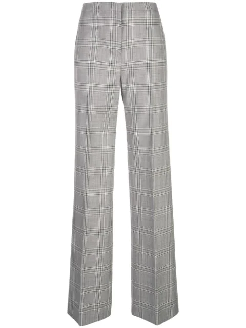 plaid print trousers