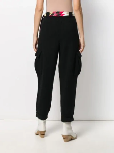 Shop Alanui Belted High-waisted Trousers In Black