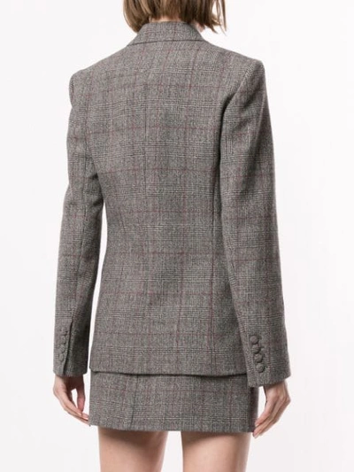 Shop Helmut Lang Prince Of Wales Check Blazer In Grey