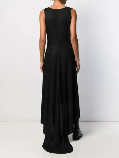 Shop Ann Demeulemeester High-low Crepe Dress In Black