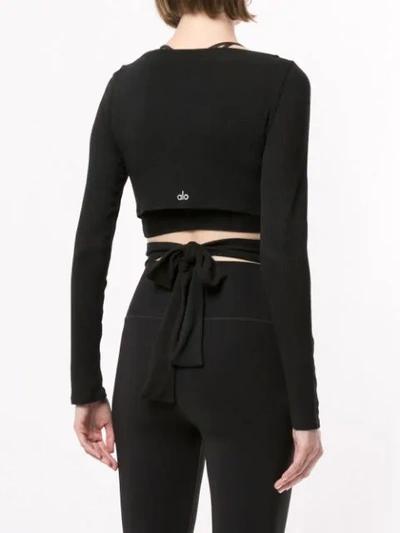 Shop Alo Yoga 'barre' Langarmshirt In Black