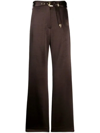 Shop Nanushka Wide Leg Trousers In Brown