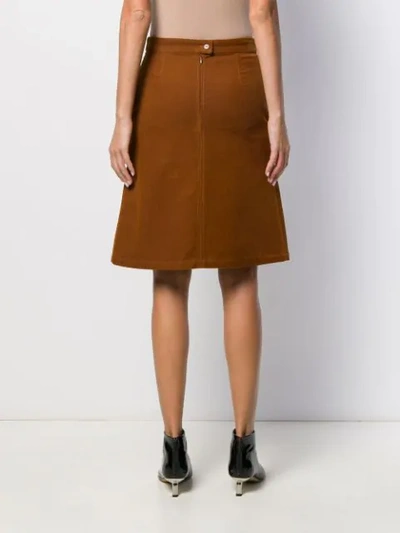Shop Apc Coco A-line Skirt In Brown
