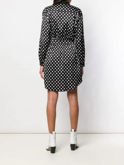 Shop Moschino Polka Dot Midi Shirt Dress - Black