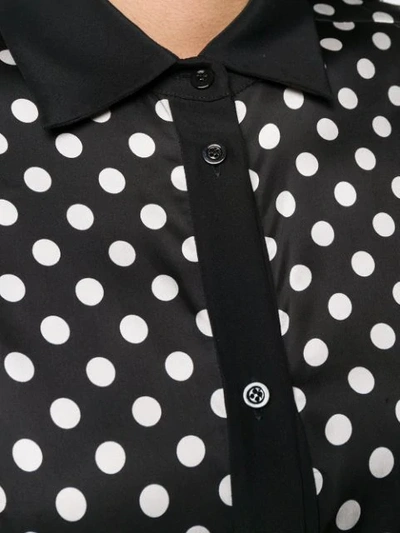 Shop Moschino Polka Dot Midi Shirt Dress - Black