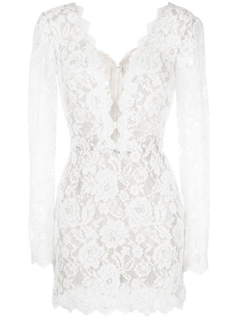 white lace embroidered dress