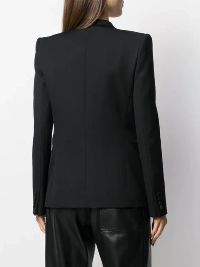 Shop Saint Laurent Satin-trimmed Tuxedo Blazer In Black