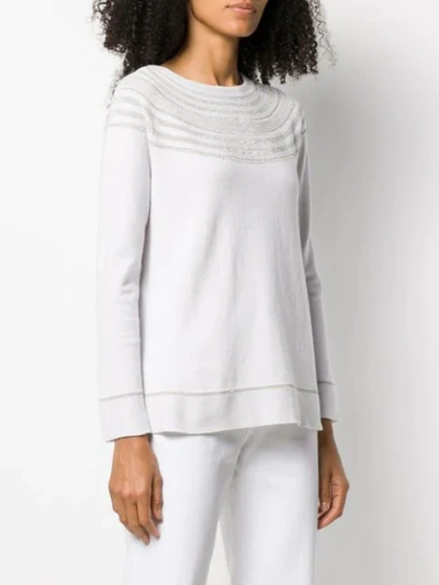 Shop D-exterior Metallic Striped Jumper In White