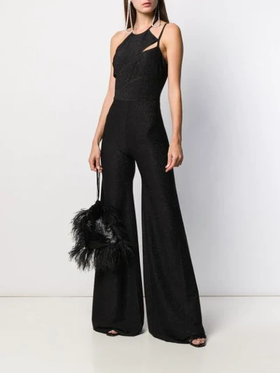 Shop Loulou Shimmer Flared-leg Jumpsuit In Black