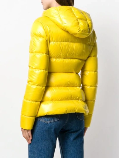 Shop Moncler Fitted Puffer Jacket In Yellow