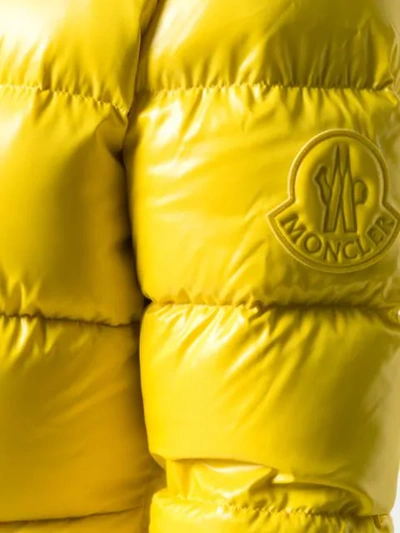 Shop Moncler Fitted Puffer Jacket In Yellow