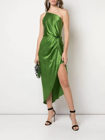 Shop Michelle Mason Twist-knot Dress In Green