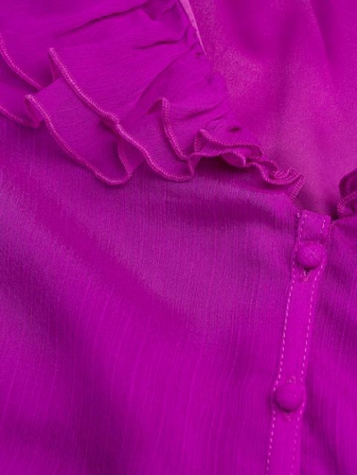 Shop Rotate Birger Christensen Ruffled Belted Midi Dress In Purple