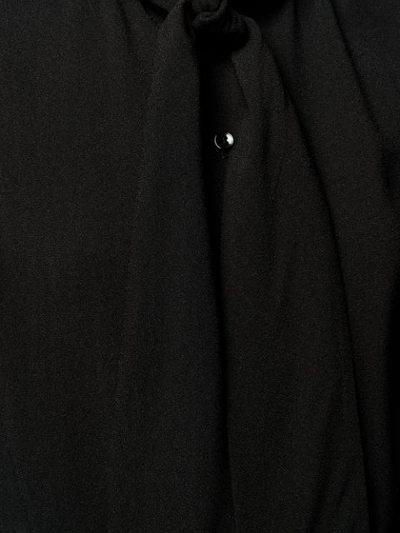 Shop Saint Laurent Structured Shoulder Dress In Black