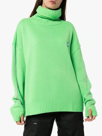 Shop Ader Error Balaclava Turtleneck Knitted Jumper In 105 - Green