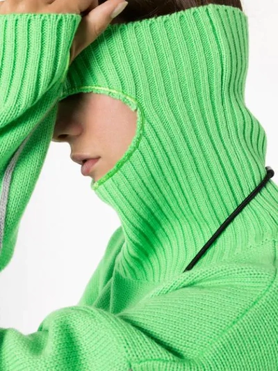 Shop Ader Error Balaclava Turtleneck Knitted Jumper In 105 - Green