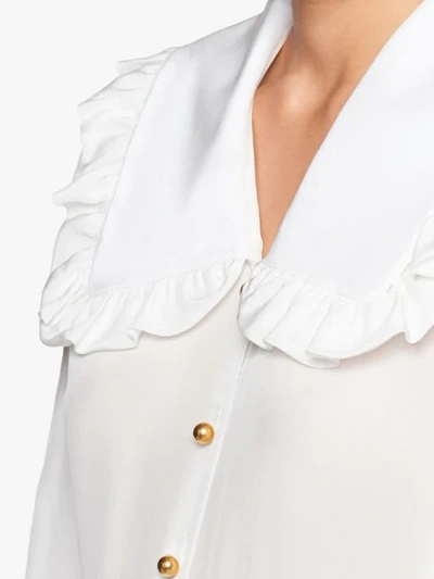 Shop Miu Miu Ruffled Collar Blouse In White