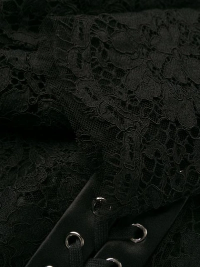 Shop Dolce & Gabbana Floral Lace Corset Style Blouse In Black
