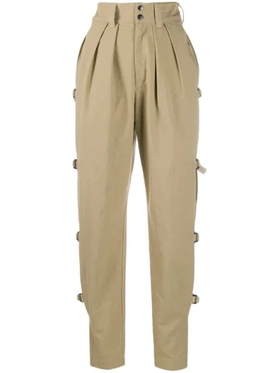 Shop Isabel Marant High Waisted Safari Trousers In Neutrals