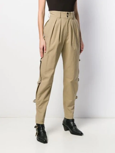 Shop Isabel Marant High Waisted Safari Trousers In Neutrals