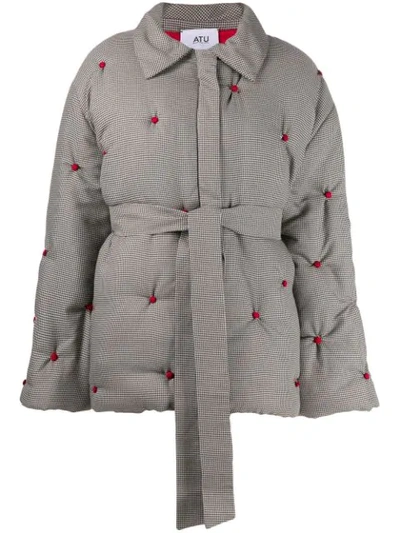 Shop Atu Body Couture Oversized Quilted Coat In Grey