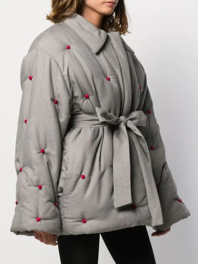 Shop Atu Body Couture Oversized Quilted Coat In Grey