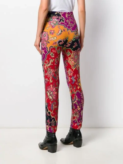 Shop Etro Printed Pull-on Trousers In Red