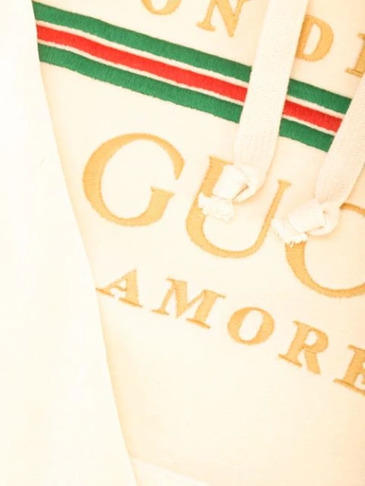 Shop Gucci Velvet Maison De L'amour Hoodie In 9300 Rose Beige/mc